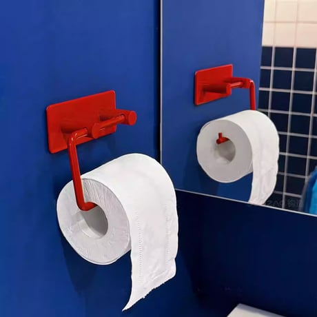 wall-03112　Iron Toilet paper holder Red