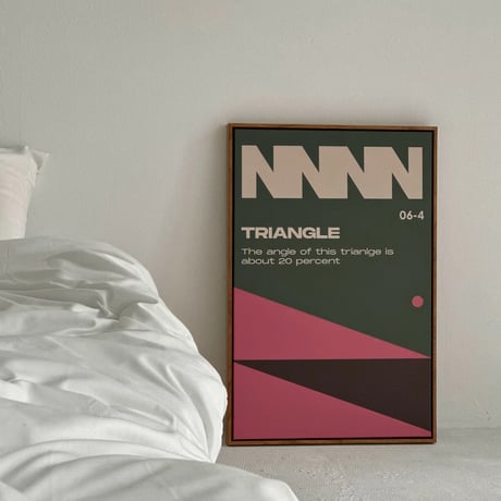 poster-03107　Triangle Geometric Art Poster With Frame 60×40