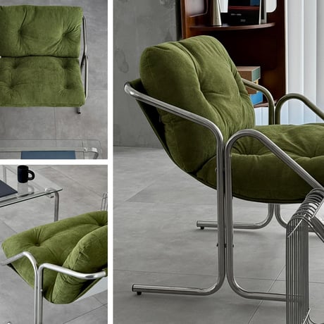 chair-03114　Stainless Sling Fabric Lounge Chair