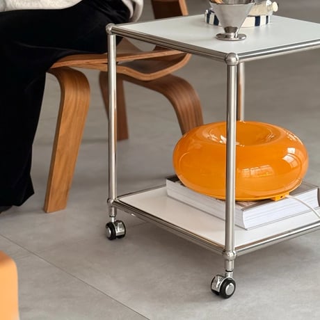 table-03186　Stainless Steel Frame Modular Side Table With Castors