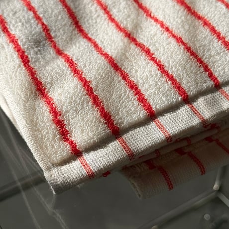 towel-03037　Black / Red Stripe Face Towel