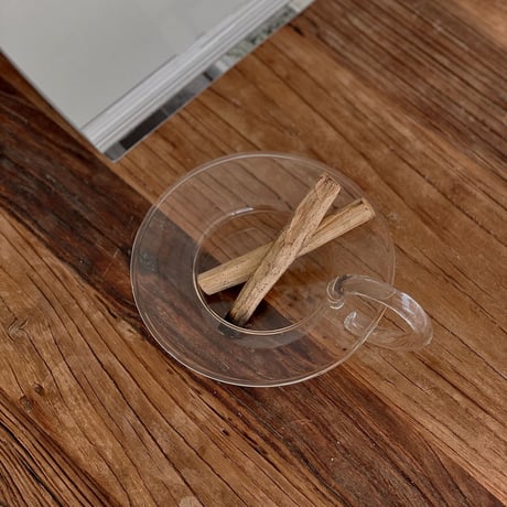 candle-03107　Ring Handle Glass Candle Holder