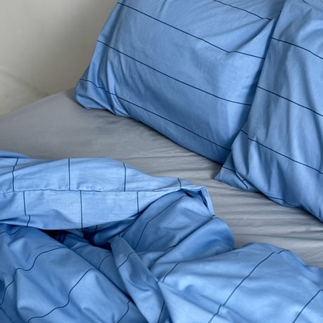 beddingsets-03008　Light Blue Pencil Stripe Bedding Sets