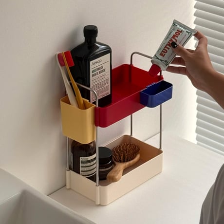 rack-03108　Hueblock-kit Series Multi Color 2 Tier Desktop Rack