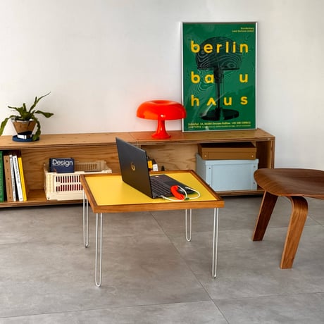 table-03219　Natural Wood Color Top Square Coffee Table 60×60cm
