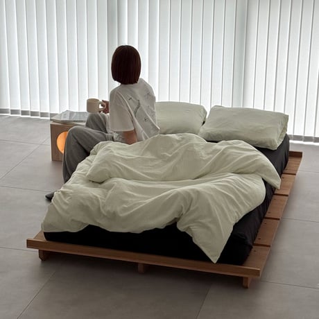 beddingsets-03159　Off-white×Black Stripe Duvet Cover Set