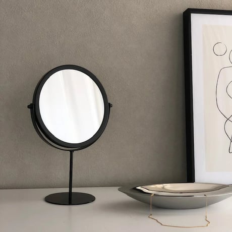 mirror-03074　Black Round Table Mirror