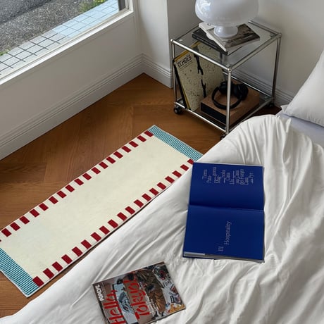rug-03099　red×blue Long rug 40×120cm