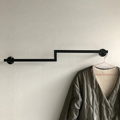 wall-03007　Iron Bar Hanger Black Wall Decoration
