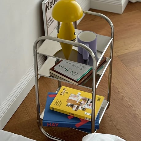 table-03158　Arch Frame Stainless Steel 3 Tier Rack Side Table