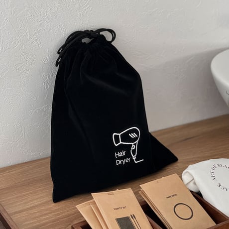 travel-03005　Made To Order Set of 10 Velour Hair Dryer Pouches