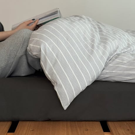 beddingsets-03122　Charcoal×White Stripe Bedding Sets