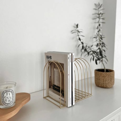 magazinerack-03010　Arch Iron Bookstand Magazine Rack Gold