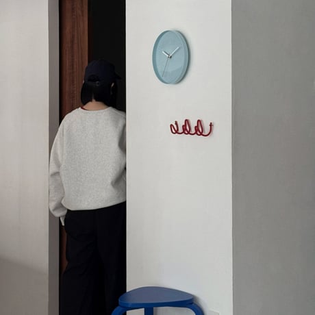 clock-03115　Red Needle Round Wall Clock Silent