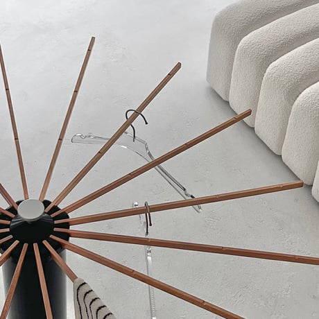 laundry-03010　Wood×Black Folding Stand Hanger Rack