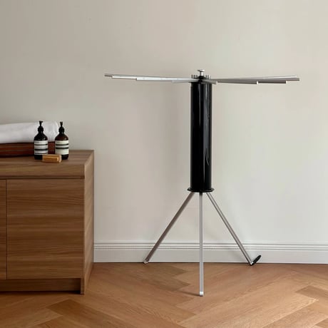 laundry-03011　Silver×Black Folding Stand Hanger Rack