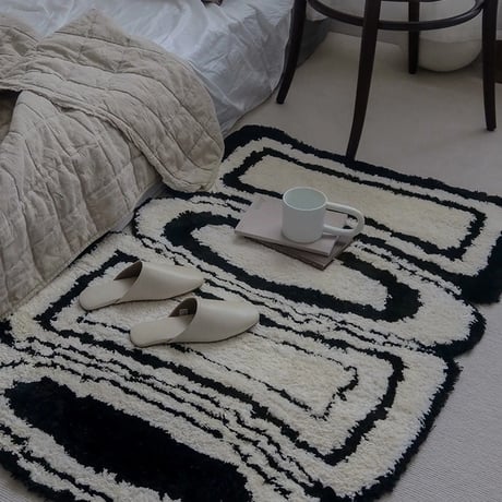 rug-03063　Geometric Monotone Rug 80×110
