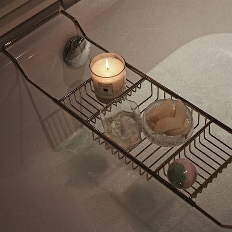 bathroom-03002　Bathtub Rack Expandable Tray W62cm-90cm×D20cm×H6cm