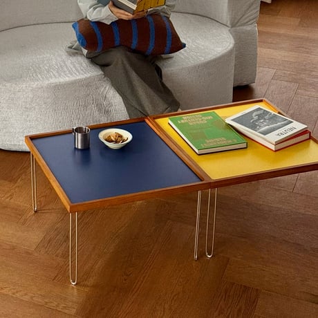 table-03219　Natural Wood Color Top Square Coffee Table 60×60cm