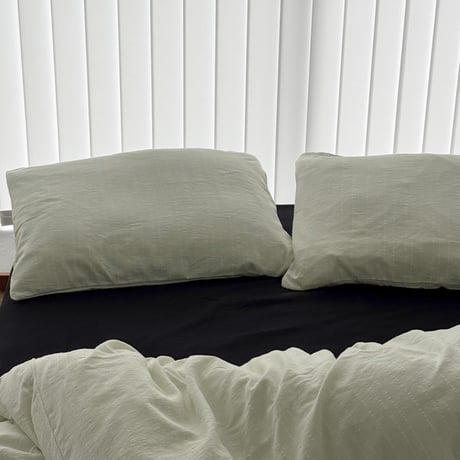 beddingsets-03159　Off-white×Black Stripe Duvet Cover Set