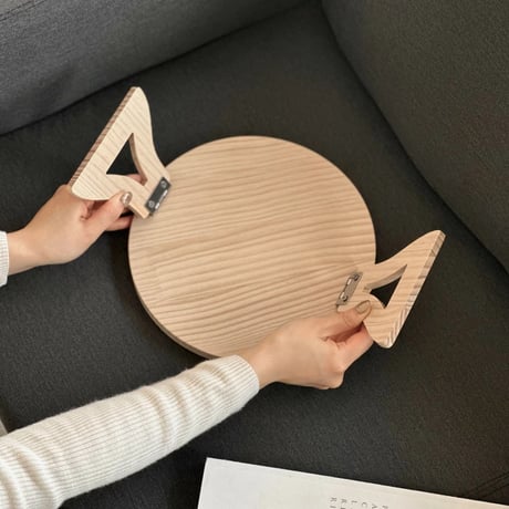 tray-03109　Wood Round Sofa Arm Tray