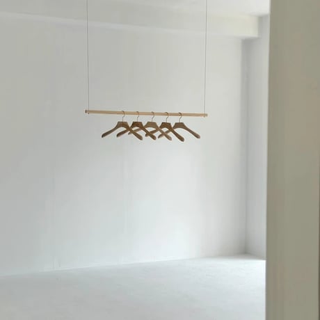 rack-03017　Wood Hanging Wire Clothes Rack