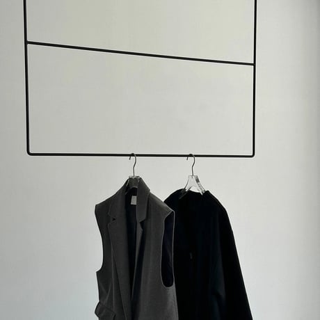 rack-03034　Black Iron Square W100 Hanging Hanger Rack