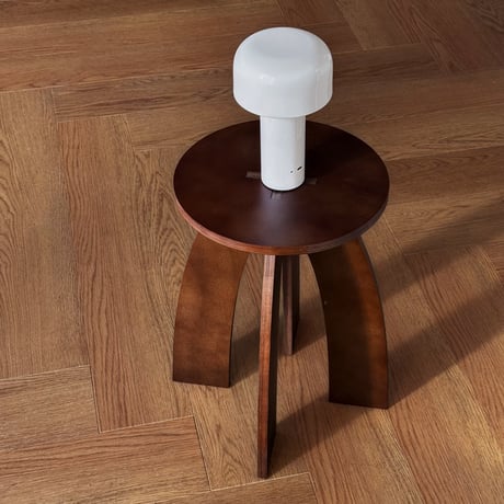 stool-03062　Natural Wood Curve Leg Stool