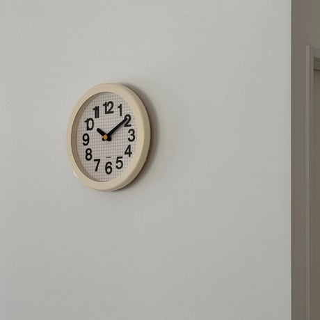 clock-03099　Grid Pattern Round Wall Clock