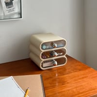 box-03077　Cream Compact Drawer Storage Box 3 Tiers