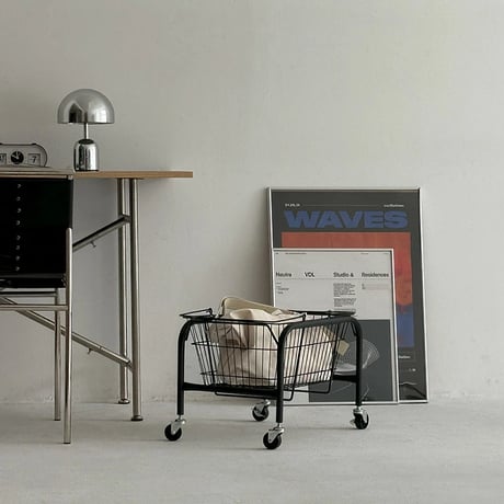 wagon-03022　Black Castor Wagon And Basket