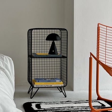 rack-03061　Black Steel Mesh 2Tier Rack with Stand