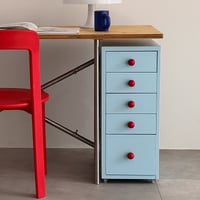 chest-03008　Blue × Red Steel Wagon with Casters 5 Tiers
