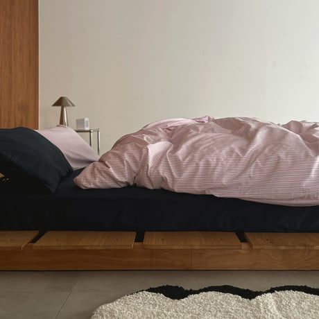 beddingsets-0315　navy×pink Stripe Bedding Set  のコピー