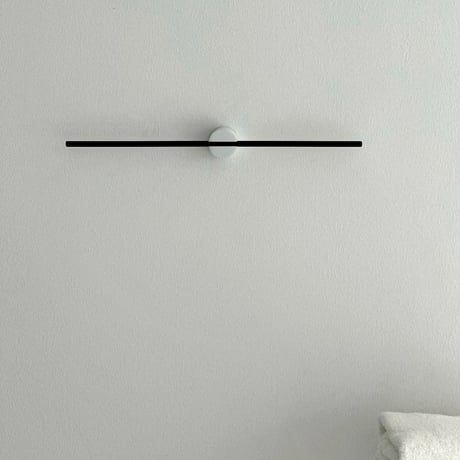 wall-03089　Black Bar×White Post Slide Towel Hanger 40cm/50cm