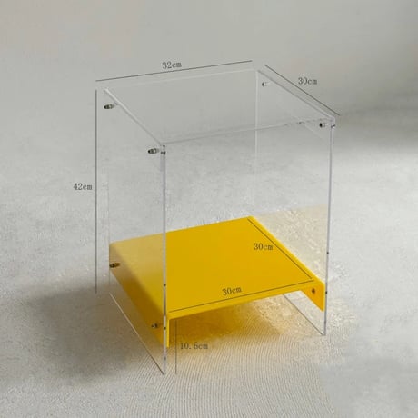 table-03180　Acrylic Yellow×Clear 2Tier Side Table