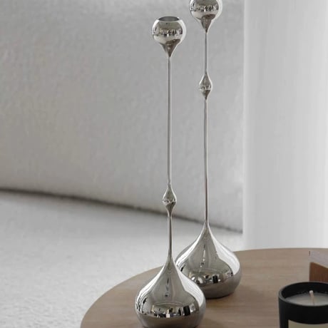 candle-03098　Drop Silver Candle Holder