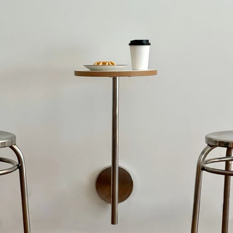 table-03184　L-Shaped Wall Mounted Stainless Steel Stand Mini Table