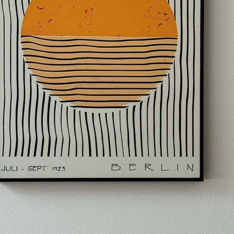 poster-03124　Retro Bauhaus Vintage Sunset Black Frame Art Poster 50×35