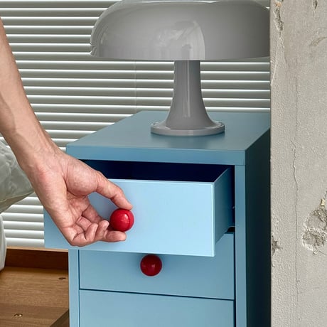 chest-03007　Blue × Red Steel Chest with Casters 3 Tiers