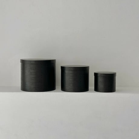 box-03051　Round Shaker Boxes Black/Set of 3