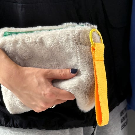 pouch-03001　Eco Fur Pouch Pen Case with Strap