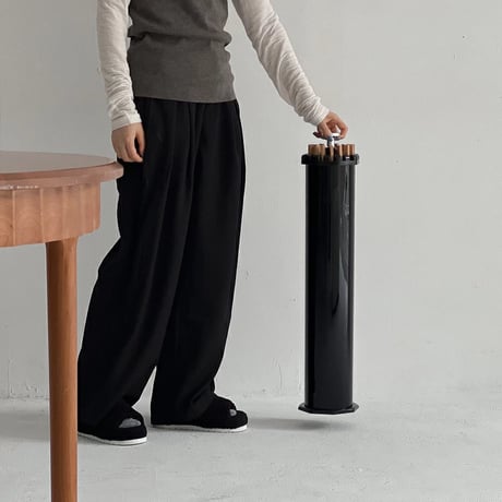 laundry-03010　Wood×Black Folding Stand Hanger Rack