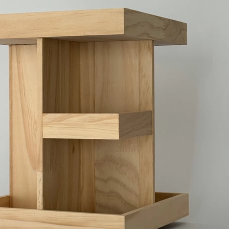 rack-03098　Natural Wood 360 Degree Rotating Desktop Storage Rack