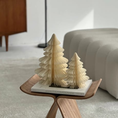 tree-03002　Craft Accordion Paper Tree Off-White 30cm 20cm