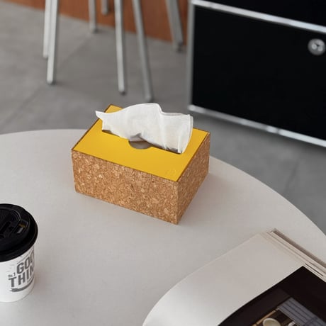 tissuebox-03090　Compact Size Cork Tissue Case