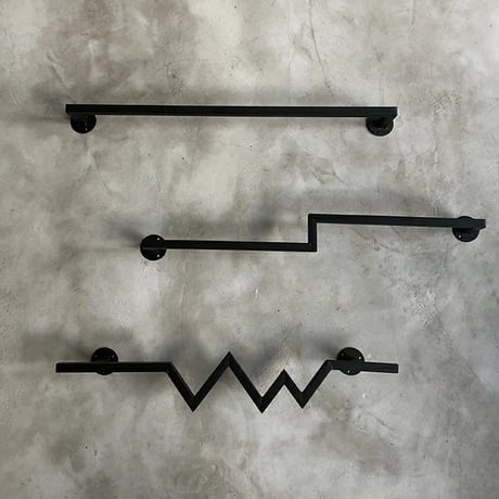 wall-03007　Iron Bar Hanger Black Wall Decoration