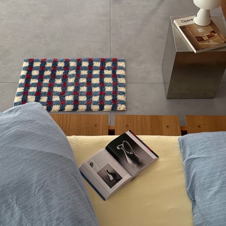 rug-03102　Blue×Red Check Design 45×70cm