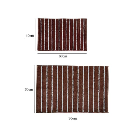 rug-03097　Brown × Blue Chalk Stripe Rug 40×60cm / 60×90cm