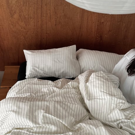 beddingsets-03093　White Pin Stripe Bedding Sets